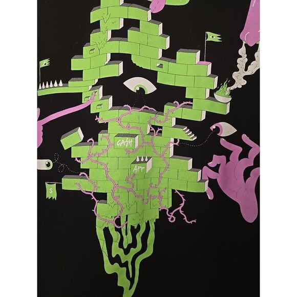 $CashTag Men's Crew Neck Long Sleeve Abstract Brick Graphic Size XL - Picture 2 of 5